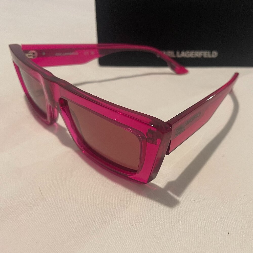 Karl Lagerfeld Pink Rectangular Sunglasses With C… - image 3